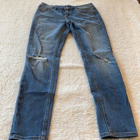 Vigoss Jeans Womens 28 Blue Classic Skinny Stretch Midrise Distressed Casual - Picture 9 of 10